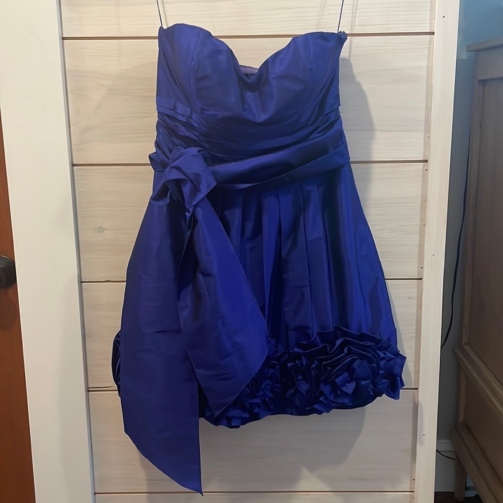 Saks Fifth Avenue - Silk Taffeta Cocktail Dress - Saphire Blue - Size 8